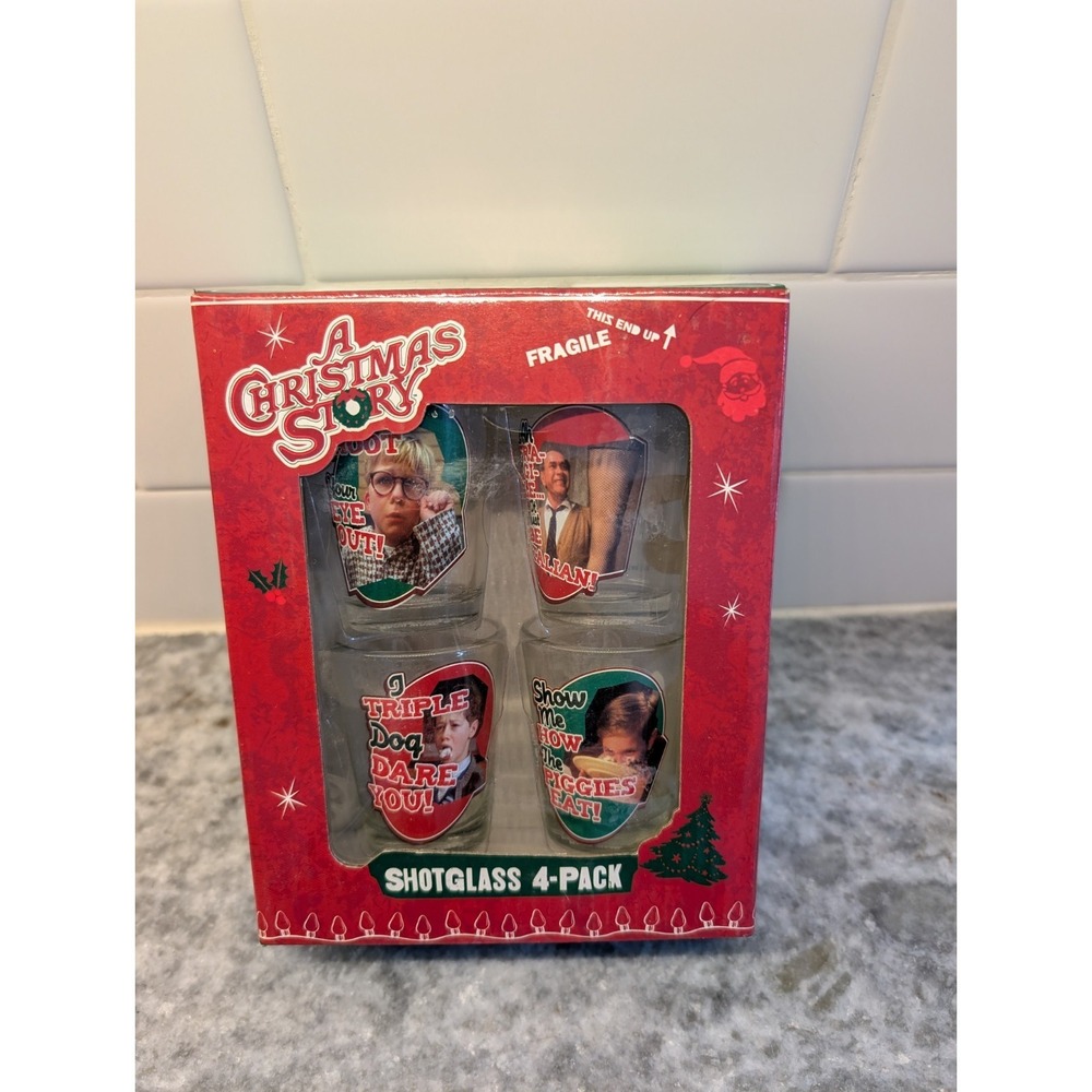 A Christmas Story Shot Glasses - Set‎ of 4 New in Box